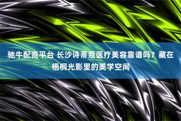 驰牛配资平台 长沙诗蒂蔻医疗美容靠谱吗？藏在梧桐光影里的美学空间