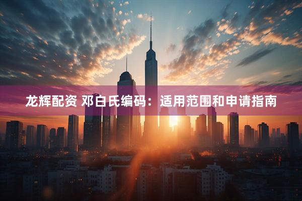 龙辉配资 邓白氏编码：适用范围和申请指南